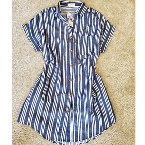 EE:Some Blue & White Striped Button Down Shirt NWT